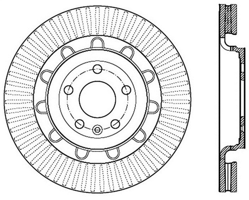 Stoptech 126.65136SL | StopTech Ford Flex Sport Slotted Brake Rotor, Front Left; 2013-2017