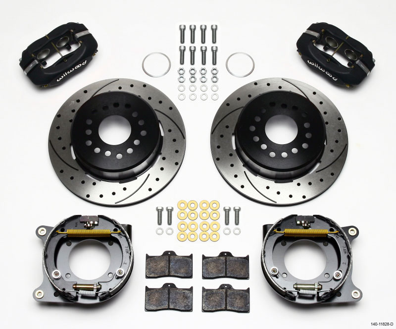 Wilwood 140-11828-d | Forged Dynalite P/S Park Brake Kit Drilled Impala 59-64 / Corvette 57-62; 1957-1962