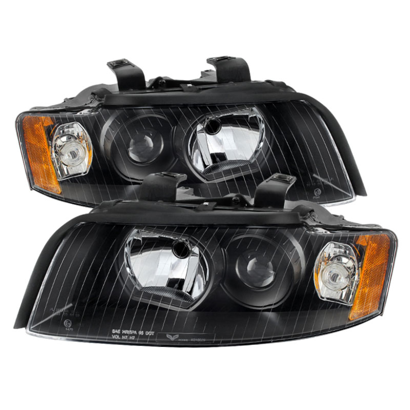 SPYDER 9025938 | Xtune Audi A4 02-05 Halogen Only Crystal Headlights Black HD-JH-AA402-AM-BK; 2002-2005