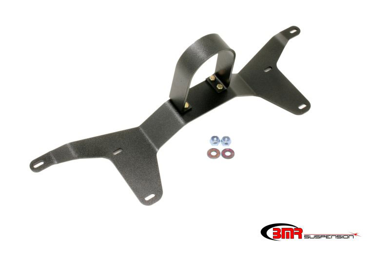 BMR Suspension DSL011H | BMR Rear tunnel brace with safety loop Mustang V8 Black Hammertone; 2005-2014