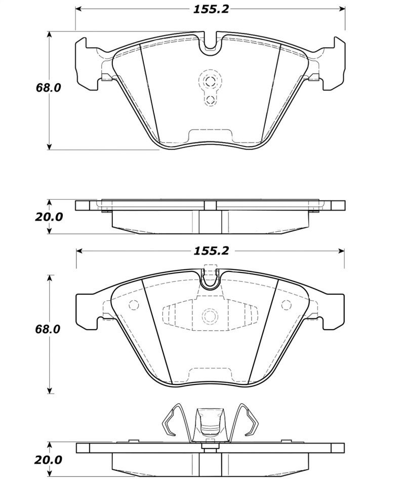 Stoptech 308.12600 | StopTech Street Brake Pads BMW X1 sDrive 18d, Front; 2010-2014