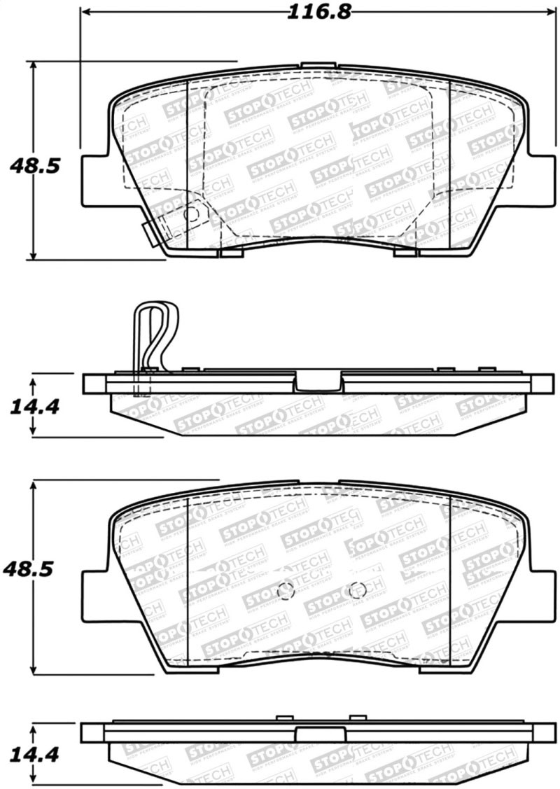 Stoptech 305.12840 | StopTech Street Select Brake Pads Hyundai Genesis, Rear; 2009-2009