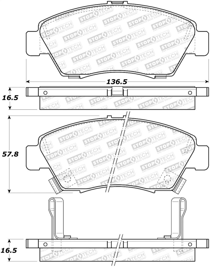 Stoptech 308.09481 | StopTech Street Brake Pads Acura ILX, Front; 2013-2015