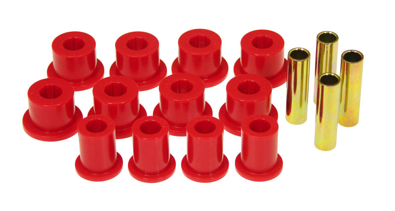 Prothane 18-1006 | 89-99 Toyota Truck 4wd Rear Spring & Shackle Bushings - Red; 1989-1999