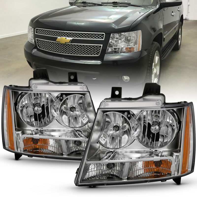 ANZO 2007-2014 Chevy TahOE Crystal Headlight Chrome AmberOE - 111475