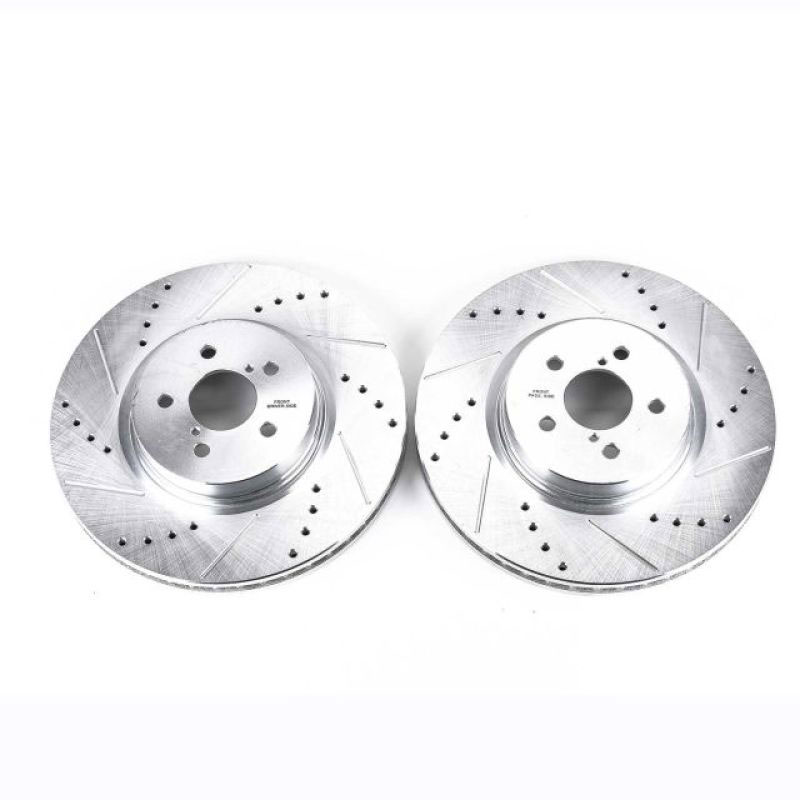 PowerStop jbr1318xpr | Power Stop 14-18 Subaru Forester Front Evolution Drilled & Slotted Rotors - Pair; 2014-2018