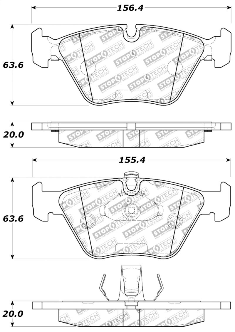 Stoptech 309.07250 | StopTech Sport Brake Pads BMW 525i, Front; 2001-2010