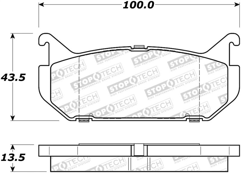 Stoptech 308.05840 | StopTech Street Brake Pads Mazda 626, Rear; 1993-2002