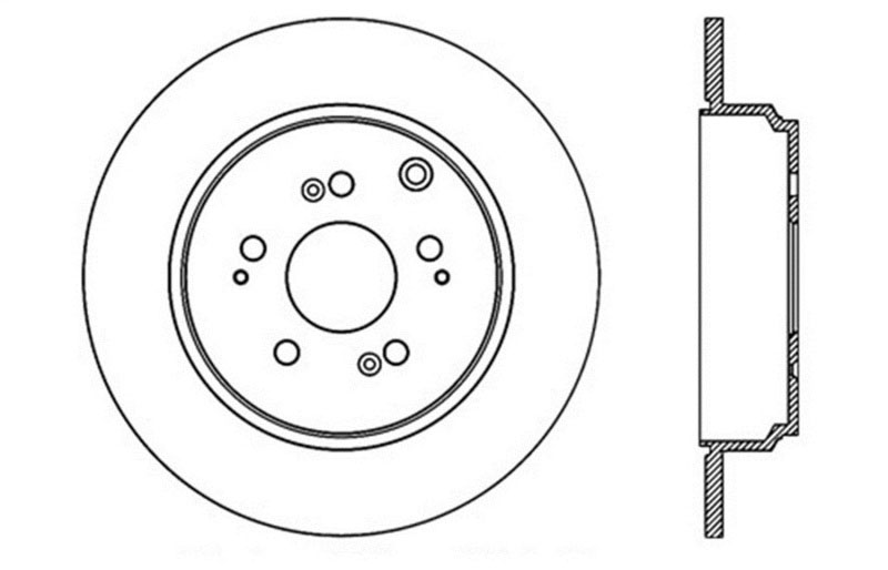 Stoptech 128.40072L | StopTech Honda Pilot Sport Cryo Cross Drilled Rotor, Rear Left; 2009-2015