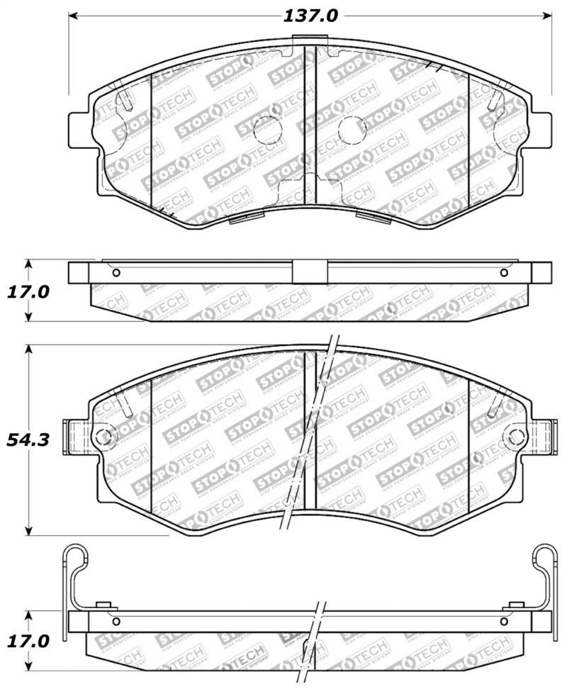 Stoptech 309.07000 | StopTech Sport Brake Pads Nissan Sentra GXE, Front; 2001-2002