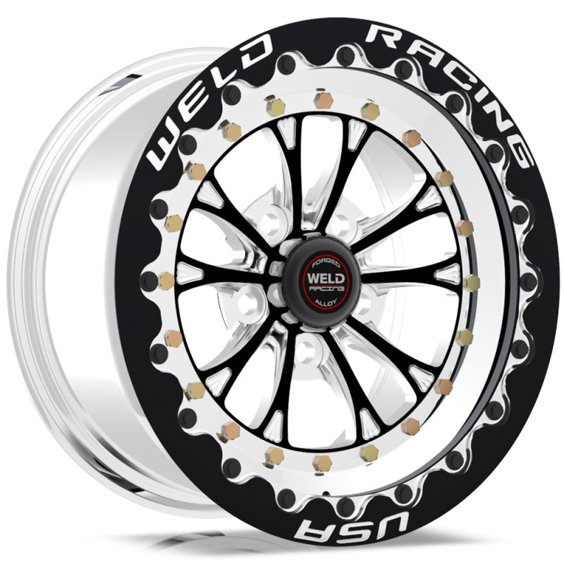 Weld 794B510284F | Vitesse 15x10 / 5x4.75 BP / 7.5in. BS Black Wheel - Black Single Beadlock MT