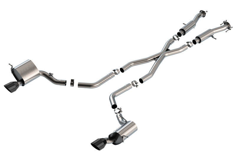 Borla 140633cb | 15-21 Jeep Grand Cherokee SRT 6.4L V8 AWD ATAK Cat-Back Exhaust System - Black Tips T-304SS; 2015-2021