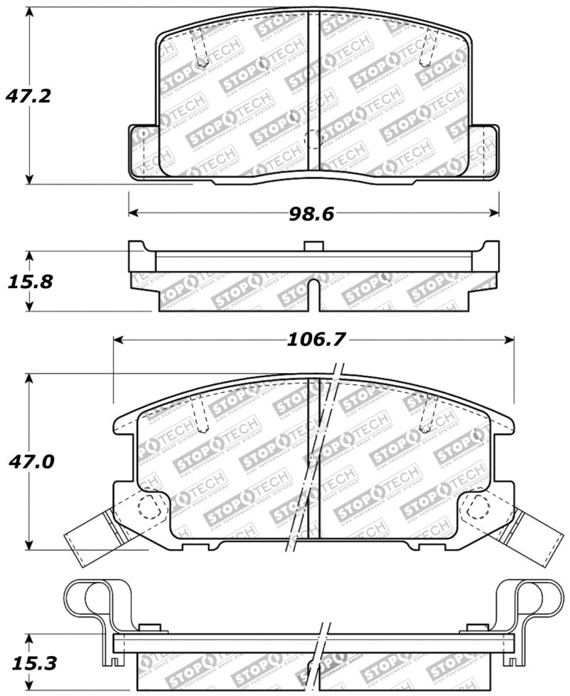 Stoptech 309.06570 | StopTech Sport Brake Pads Toyota MR2, Rear; 1991-1995