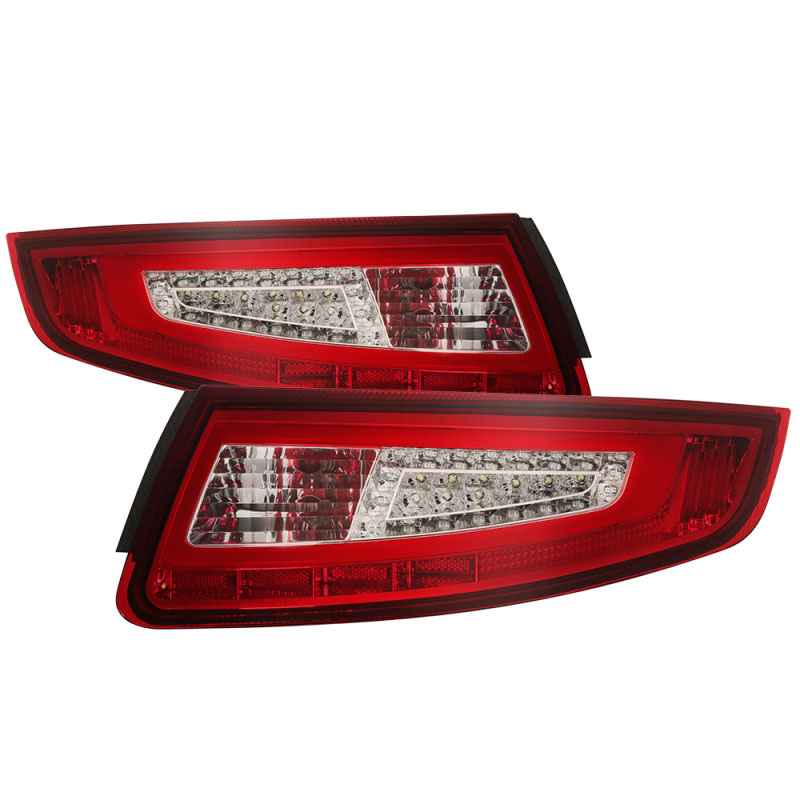 SPYDER 9038631 | xTune Porsche 911 997 05-08 Light Bar LED Tail Lights - Red Clear ALT-ON-P99705V2-LBLED-RC; 2005-2008