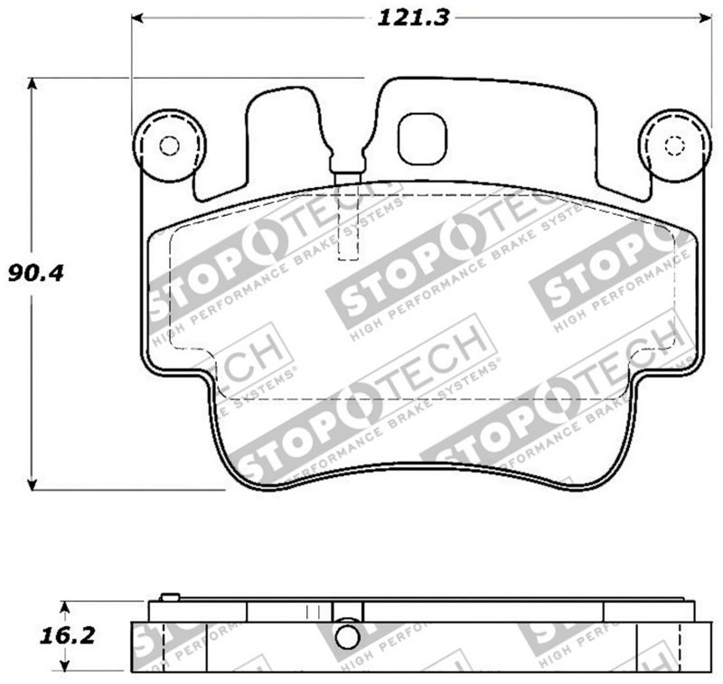 Stoptech 308.09170 | StopTech Street Brake Pads Porsche Cayman Iron Disc, Front; 2006-2006