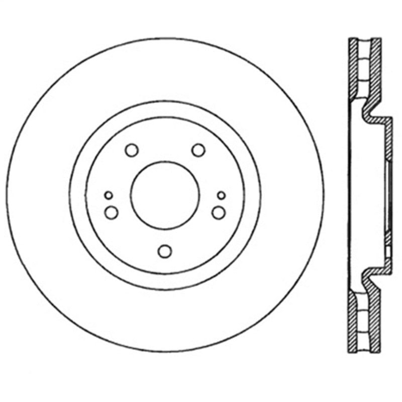 Stoptech 126.46064SL | StopTech Mitsubishi Lancer Sport Slotted Brake Rotor, Front Left; 2003-2006