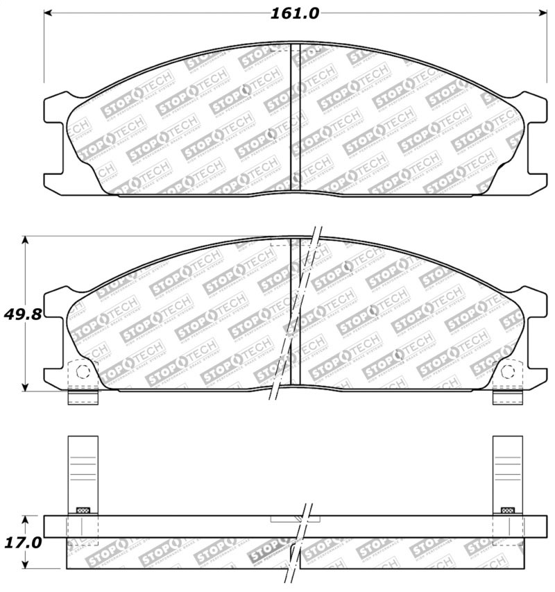 Stoptech 309.03330 | StopTech Sport Brake Pads Nissan Pickup, Front; 1995-2004