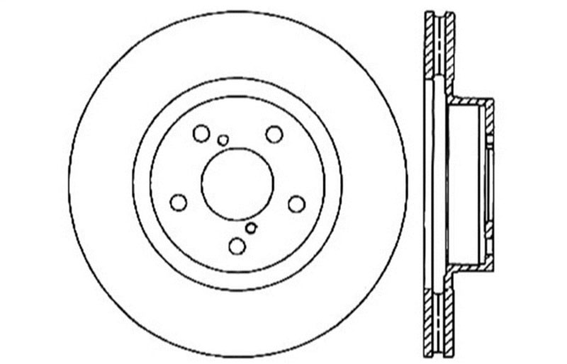 Stoptech 128.47024R | StopTech Subaru Legacy Sport Cross Drilled Brake Rotor, Front Right; 2005-2014