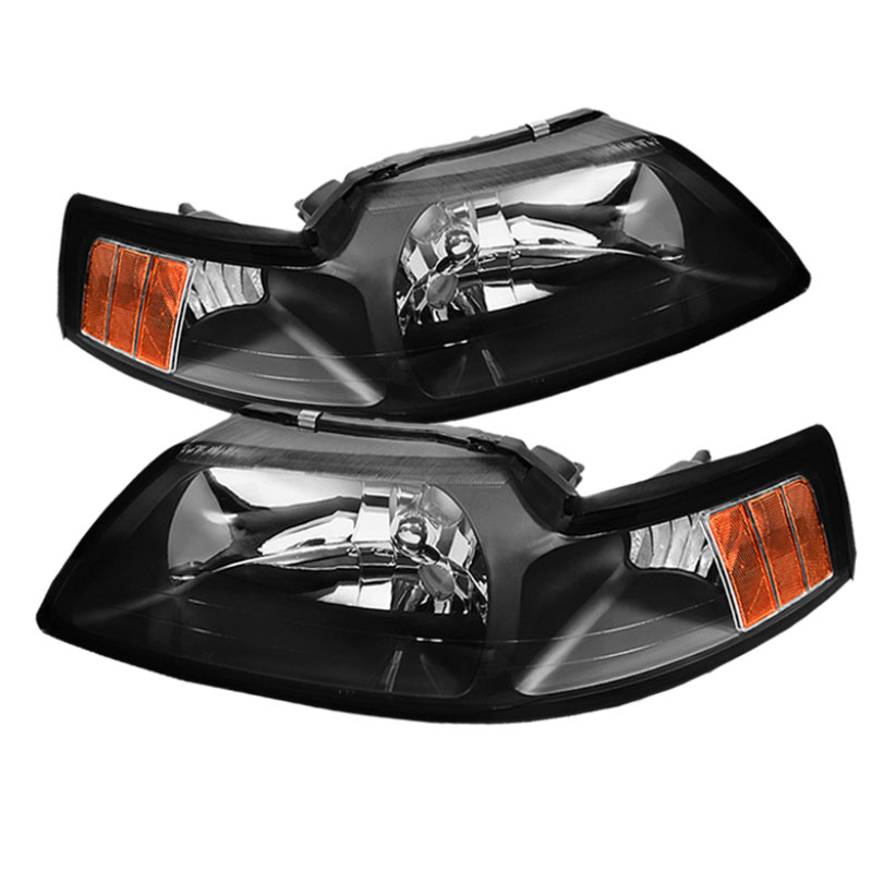 SPYDER 5064349 | xTune Ford Mustang OEM Amber Headlights - Black; 1999-2004