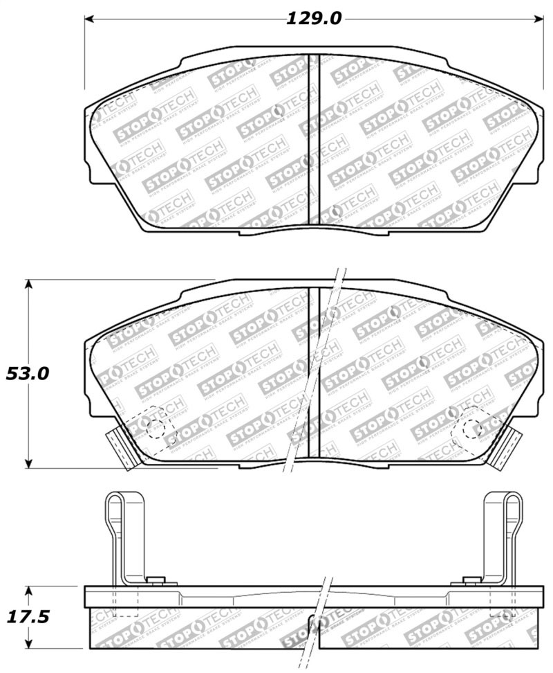 Stoptech 309.04090 | StopTech Sport Brake Pads Honda Prelude 2.0 Si, Front; 1988-1990