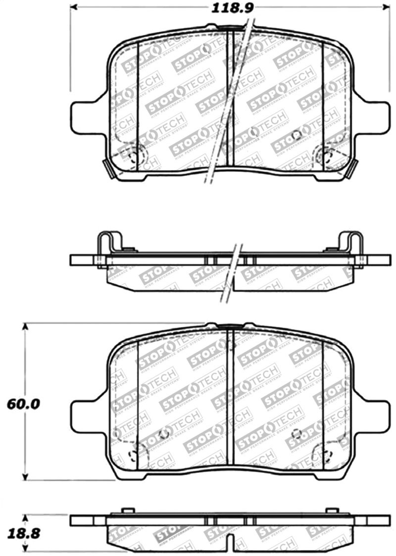 Stoptech 309.10280 | StopTech Sport Brake Pads Pontiac G5, Front; 2007-2008