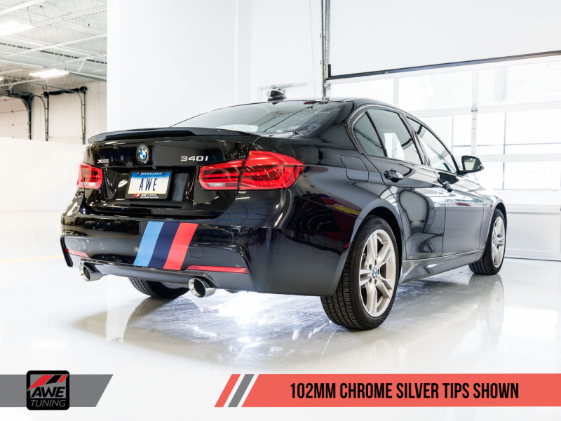 AWE Tuning 3010-32034 | BMW 440i Convertible 3.0L Turbo F3X Touring Edition Axle Back Exhaust - Chrome Silver Tips (102mm); 2017-2017