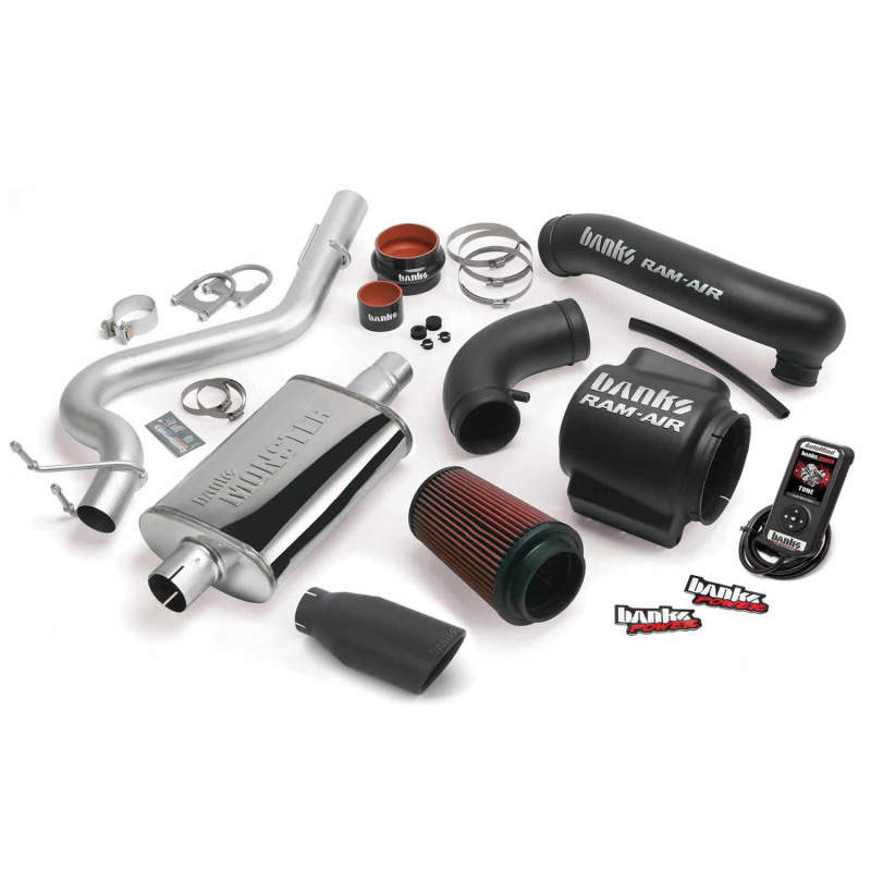 Banks Power 51334-b | 04-06 Jeep 4.0L Wrangler Stinger System - SS Single Exhaust w/ Black Tip; 2004-2006