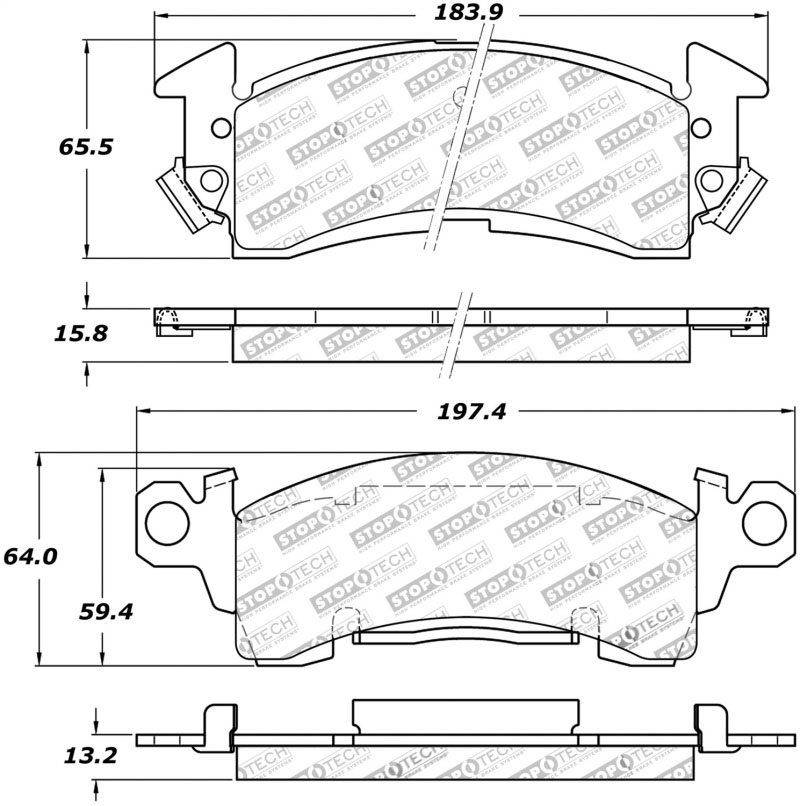 Stoptech 309.00520 | StopTech Sport Brake Pads Pontiac Bonneville 11 Rear Drum, Front; 1971-1974