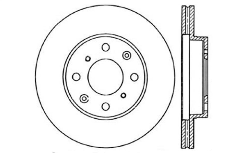 Stoptech 127.40023R | StopTech Honda CRX Sport Drilled/Slotted Rotor, Front Right; 1990-1991