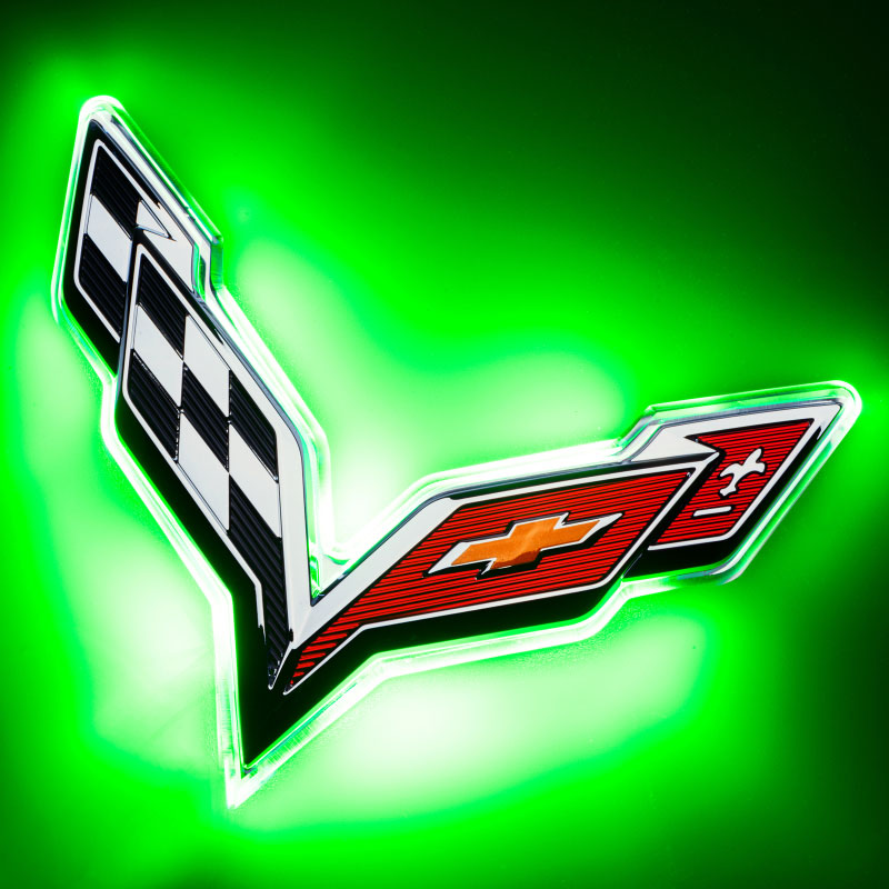 Oracle Lighting 3655-004 | Oracle Corvette C7 Rear Illuminated Emblem - Dual Intensity - Green; 2014-2017