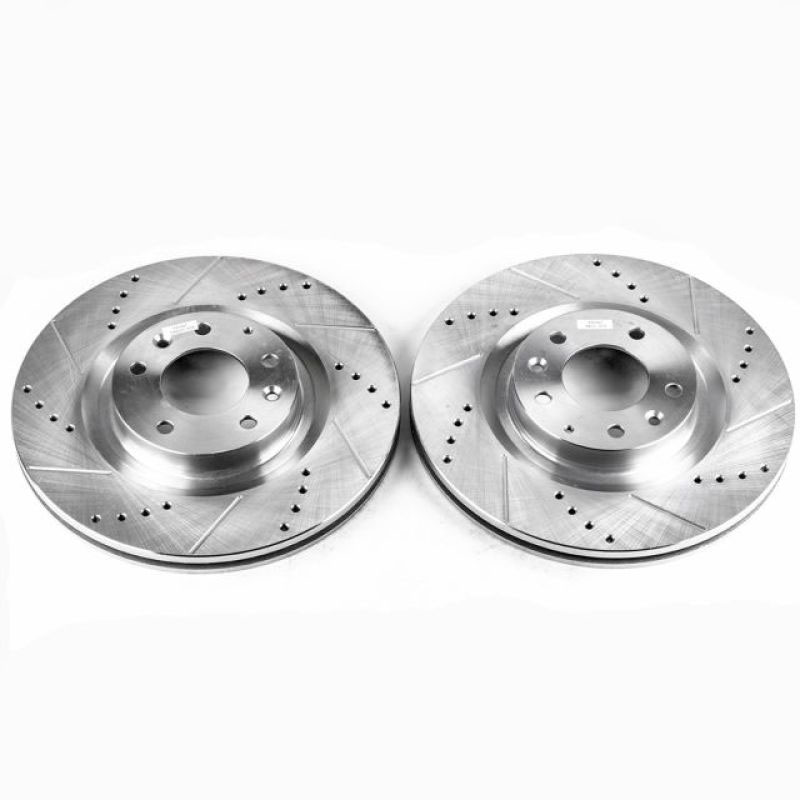 PowerStop jbr968xpr | Power Stop 04-11 Mazda RX-8 Front Evolution Drilled & Slotted Rotors - Pair; 2004-2011