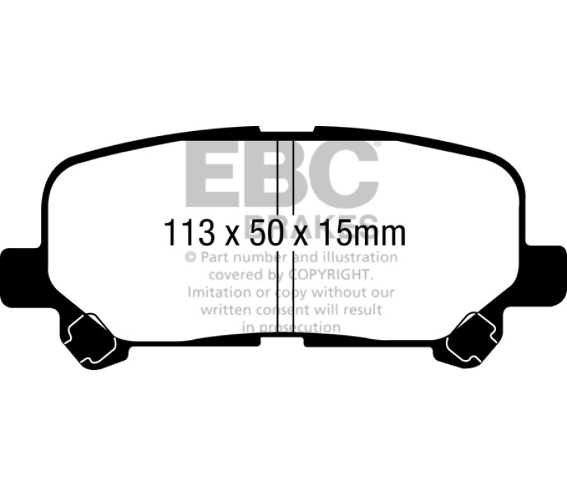 EBC dp61802 | 07-13 Acura MDX 3.7 Greenstuff Rear Brake Pads (For 12.6in. Rotors); 2007-2013