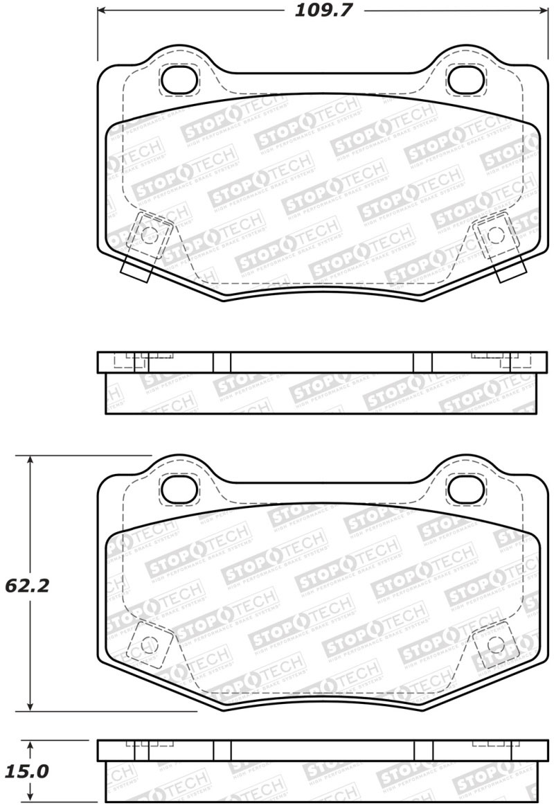 Stoptech 309.17180 | StopTech Sport Brake Pads Cadillac ATS V, Rear; 2016-2018