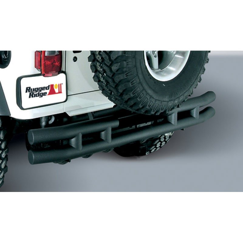 Rugged Ridge 11571.03 | 3in Double Tube Rear Bumper 87-06 Jeep Wrangler; 1987-2006