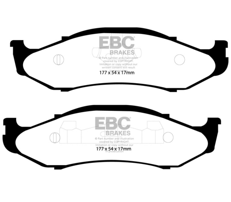 EBC dp41255r | 97-99 Jeep Cherokee 2.5 82mm High Rotors Yellowstuff Front Brake Pads; 1997-1999