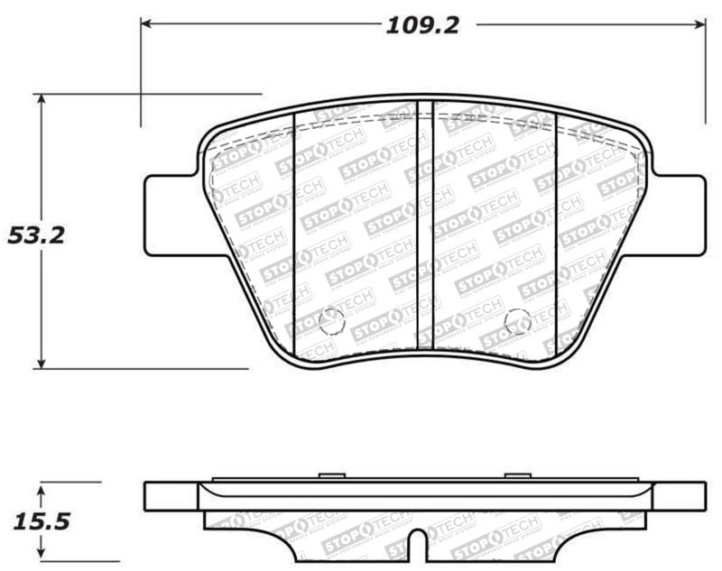 Stoptech 305.14560 | StopTech Street Select Brake Pads Volkswagen Beetle Base 288mm Front Disc, Rear; 2015-2015