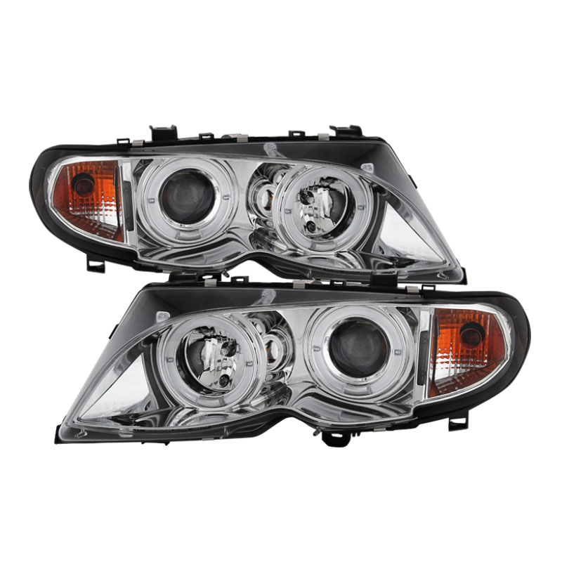 SPYDER 5042408 | Spyder BMW E46 3-Series 4DR 1PC Halo Projector Headlights - Chrome - (PRO-YD-BMWE4602-4D-AM-C); 2002-2005