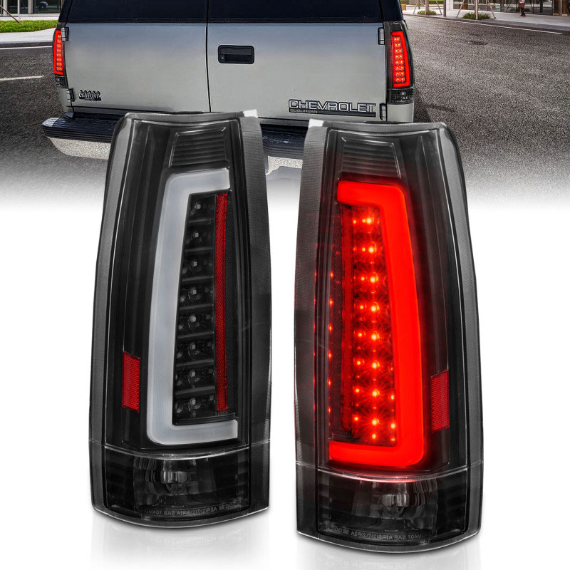 ANZO 311344 | 1999-2000 Cadillac Escalade LED Taillights Black Housing Clear Lens Pair; 1999-2000