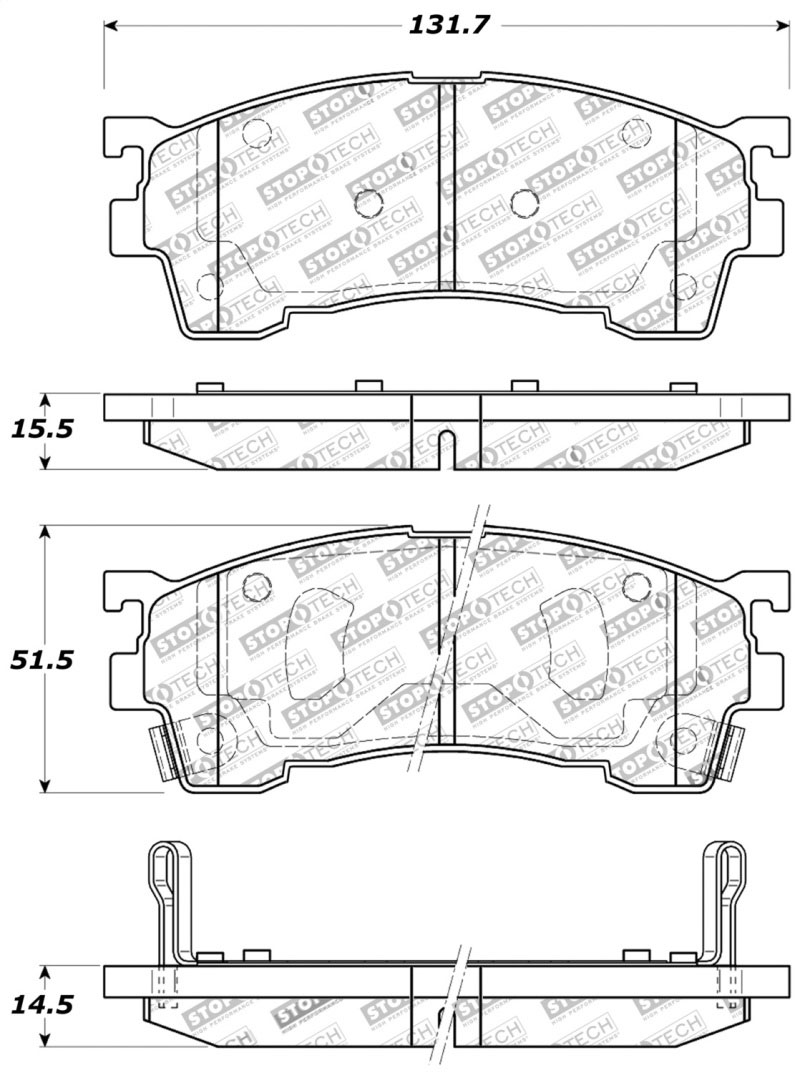 Stoptech 309.06370 | StopTech Sport Brake Pads Mazda Protege5, Front; 2002-2003