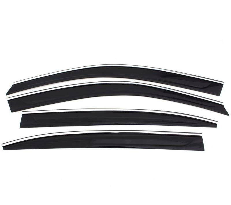 AVS 794041 | 12-14 Toyota Camry Ventvisor Low Profile Deflectors 4pc - Smoke w/Chrome Trim; 2012-2014