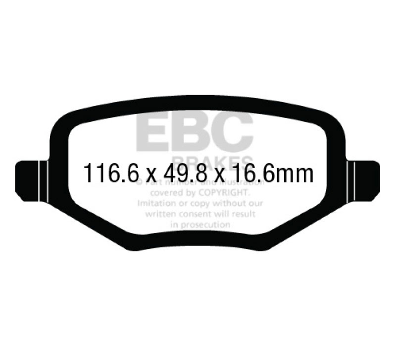 EBC dp63020 | 12+ Chrysler Town & Country 3.6 Greenstuff Rear Brake Pads; 2012-2023