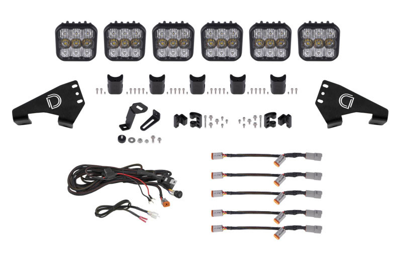 Diode Dynamics dd7630 | 20-Present Polaris RZR SS5 Sport CrossLink Roof - White Combo Lightbar Kit; 2020-2023