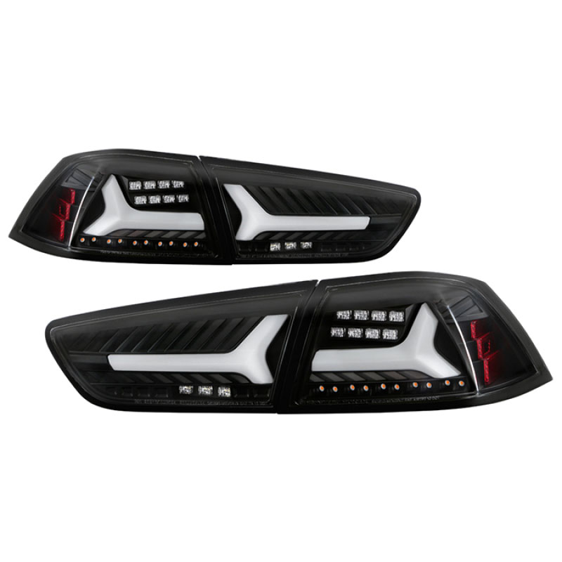 SPYDER 5088130 | Spyder Mitsubishi Lancer/Evolution X 08-14 V2 LED Tail Lights - Black ALT-YD-ML08V2-SEQ-BK; 2008-2014