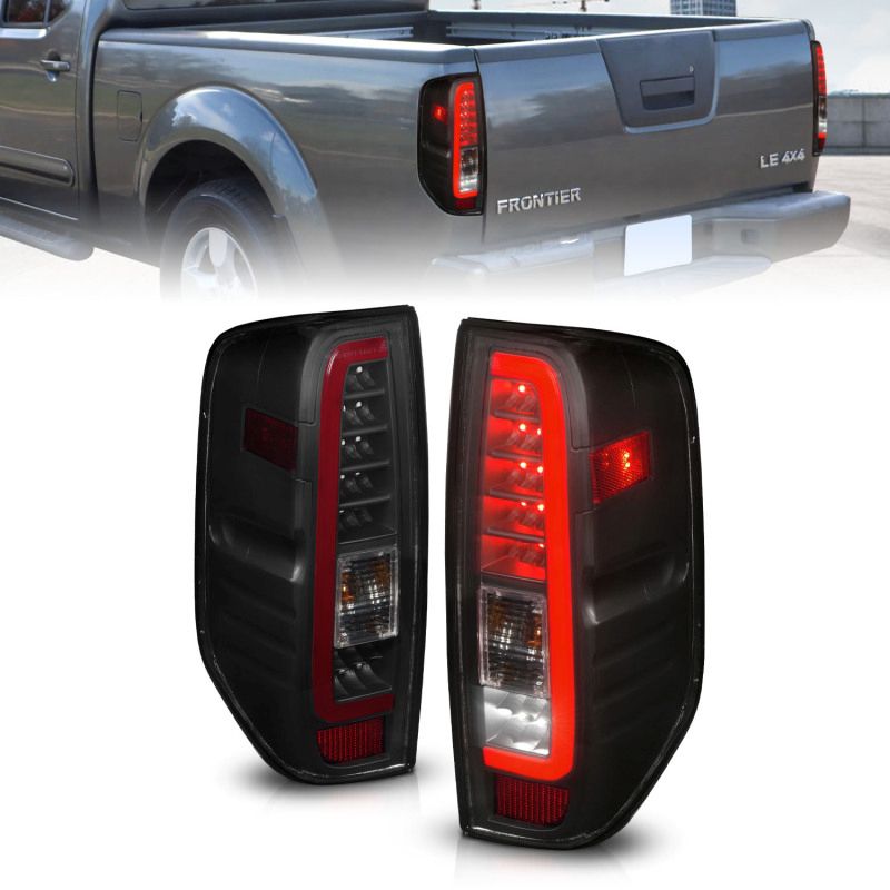 ANZO 311444 | 2005-2021 Nissan Frontier LED Taillights Black Housing/Smoke Lens; 2005-2021