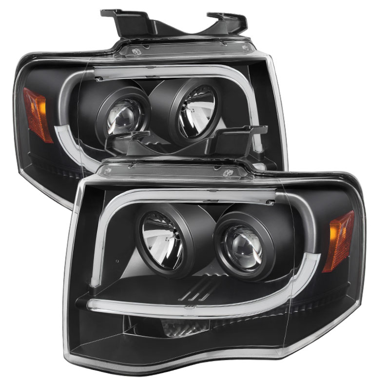 SPYDER 5079503 | Spyder Ford Expedition Projector Headlights - Light Tube DRL - Black - (PRO-YD-FE07-LTDRL-BK); 2007-2013