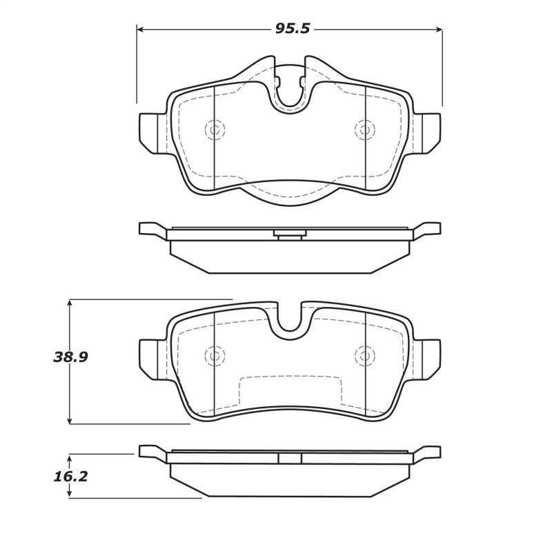 Stoptech 308.13090 | StopTech Street Brake Pads Mini Cooper S, Rear; 2016-2016