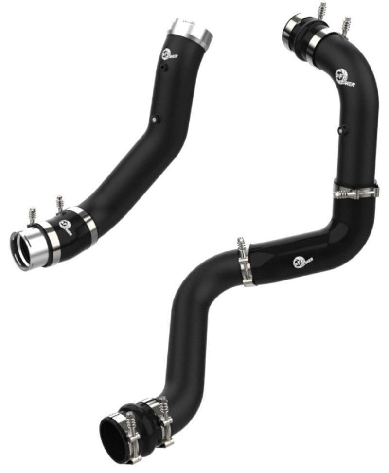 aFe 46-20444-b | BladeRunner Black 3in Aluminum Charge Pipe Kit 20-21 GM Diesel Trucks V8-6.6L (td) L5P