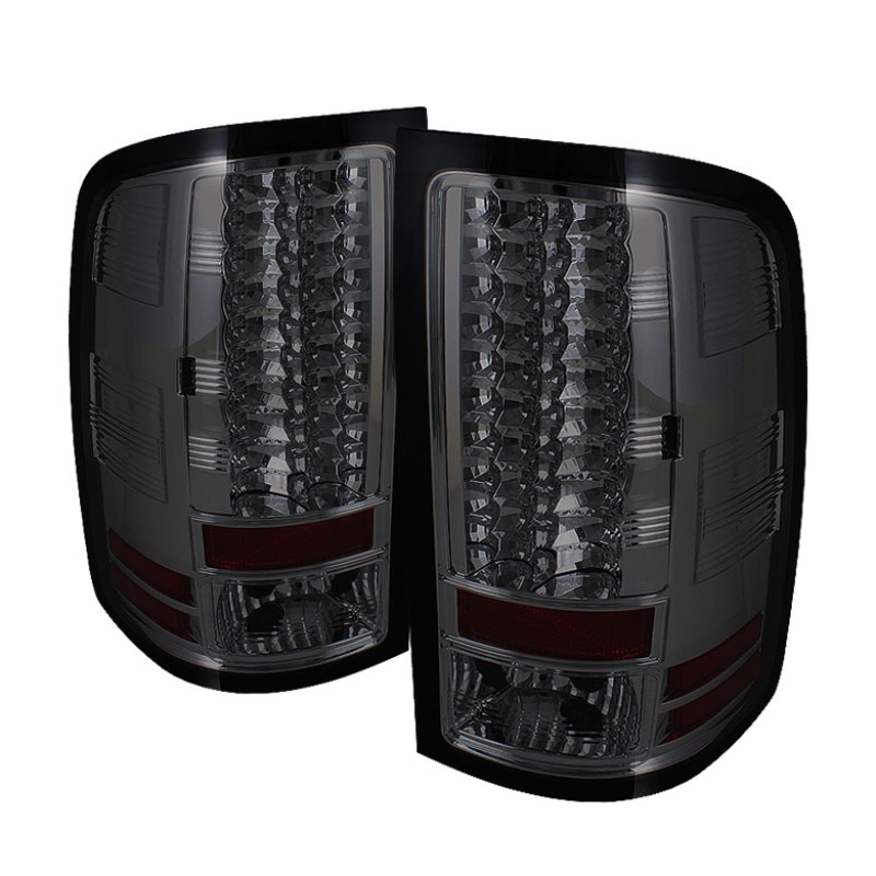 SPYDER 5014962 | Spyder GMC Sierra 3500 1500/2500/3500HD Denali (Not fit Dually 4 Rear Wheels) LED Tail Lights - Smoke - (ALT-YD-GS07-LED-SM); 2007-2012