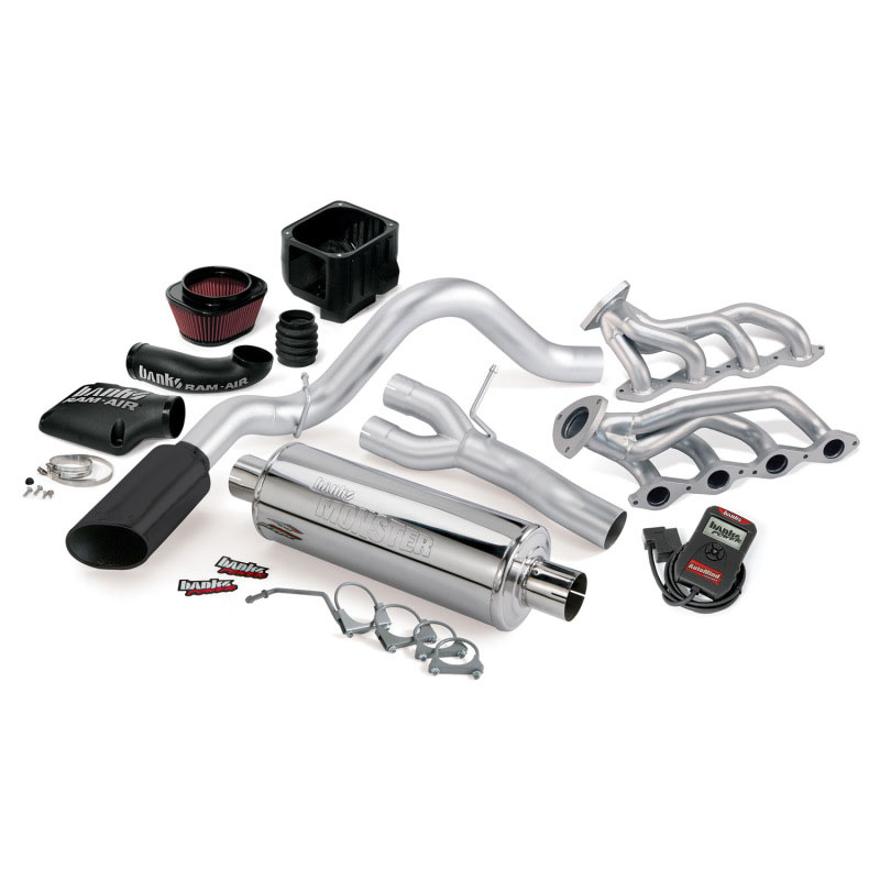 Banks Power 48082-b | 10 Chevy 5.3L CCSB FFV PowerPack System - SS Single Side-Exit Exhaust w/ Black Tip; 2010-2010