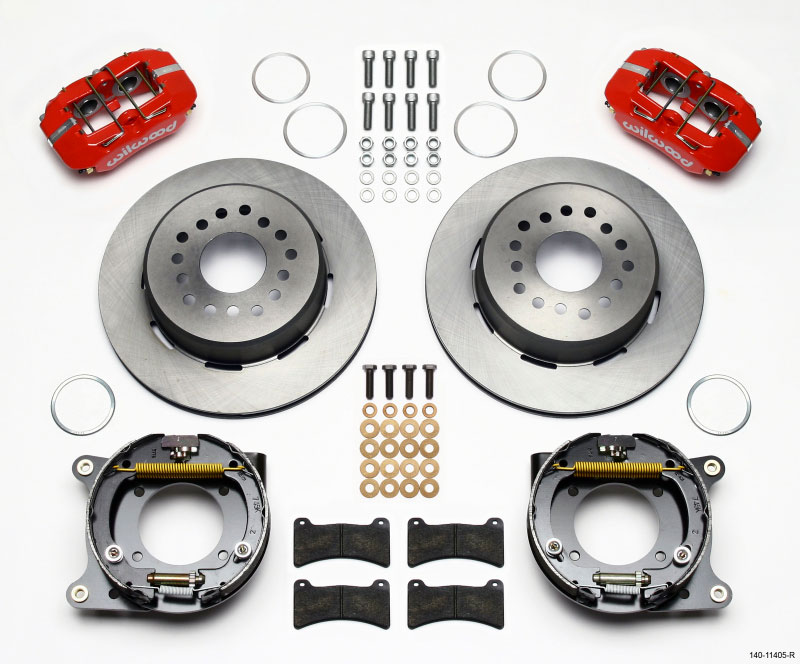 Wilwood 140-11405-r | Dynapro Low-Profile 11.00in P-Brake Kit - Red 55-57 Chevy 2.34in Offset; 1955-1957